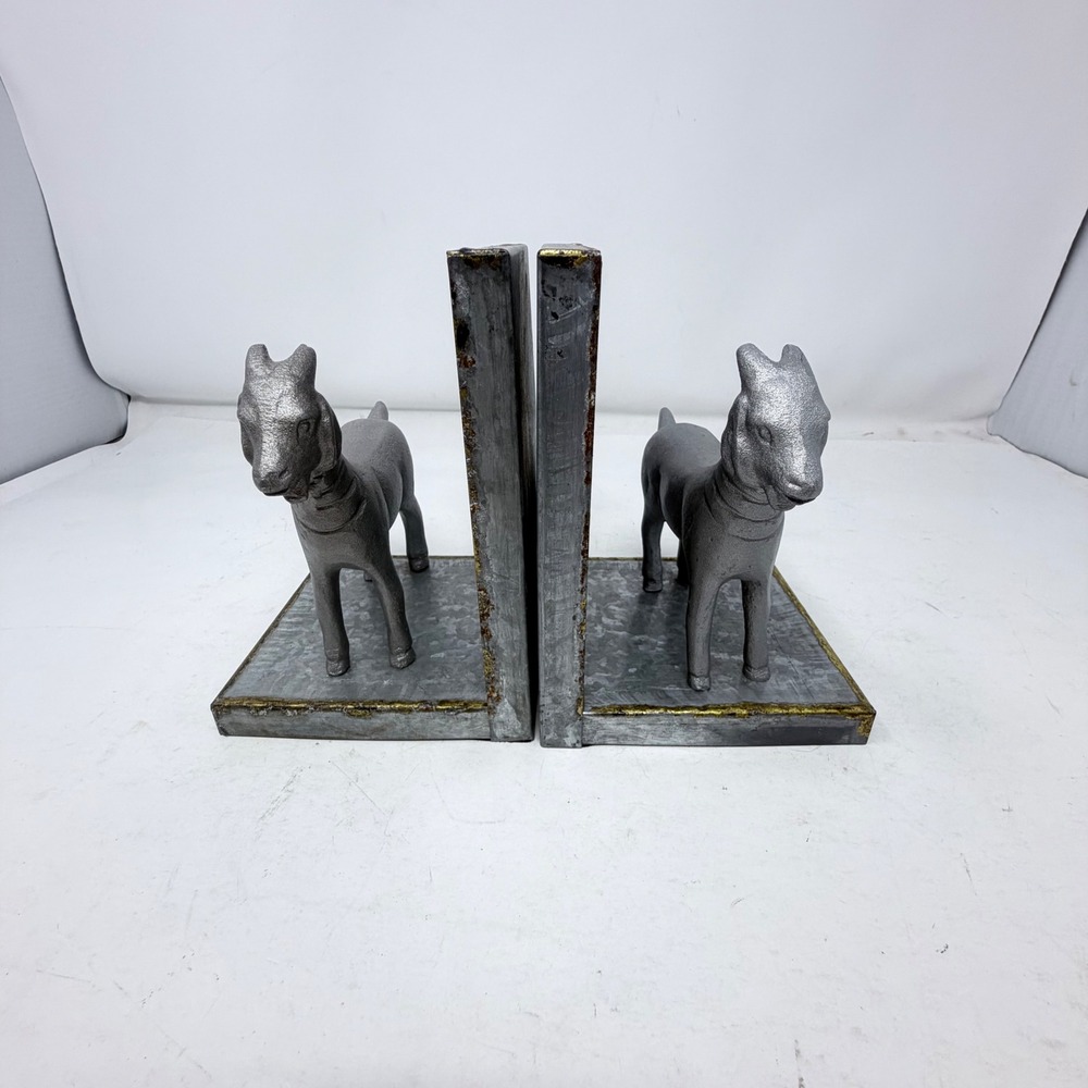 Hearth & Hand Magnolia Galvanized Metal Goat Bookends Farmhouse Decor Set of 2
